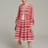 Devotion TWINS Ella Midi-Red/Offwhite Best