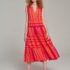 Devotion TWINS Ella Sleeveless Midi-N.Orange/Fushia Hot