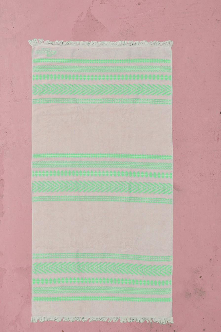 Devotion TWINS Beach Towel-N.Green/Offwhite New